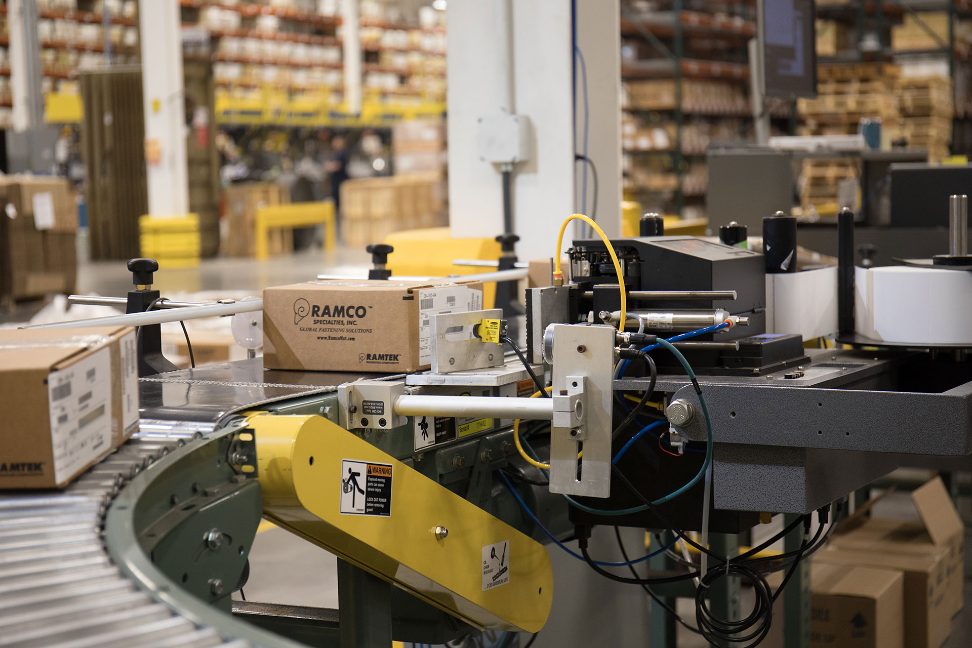 Label verification machine checking Ramco packages for accuracy